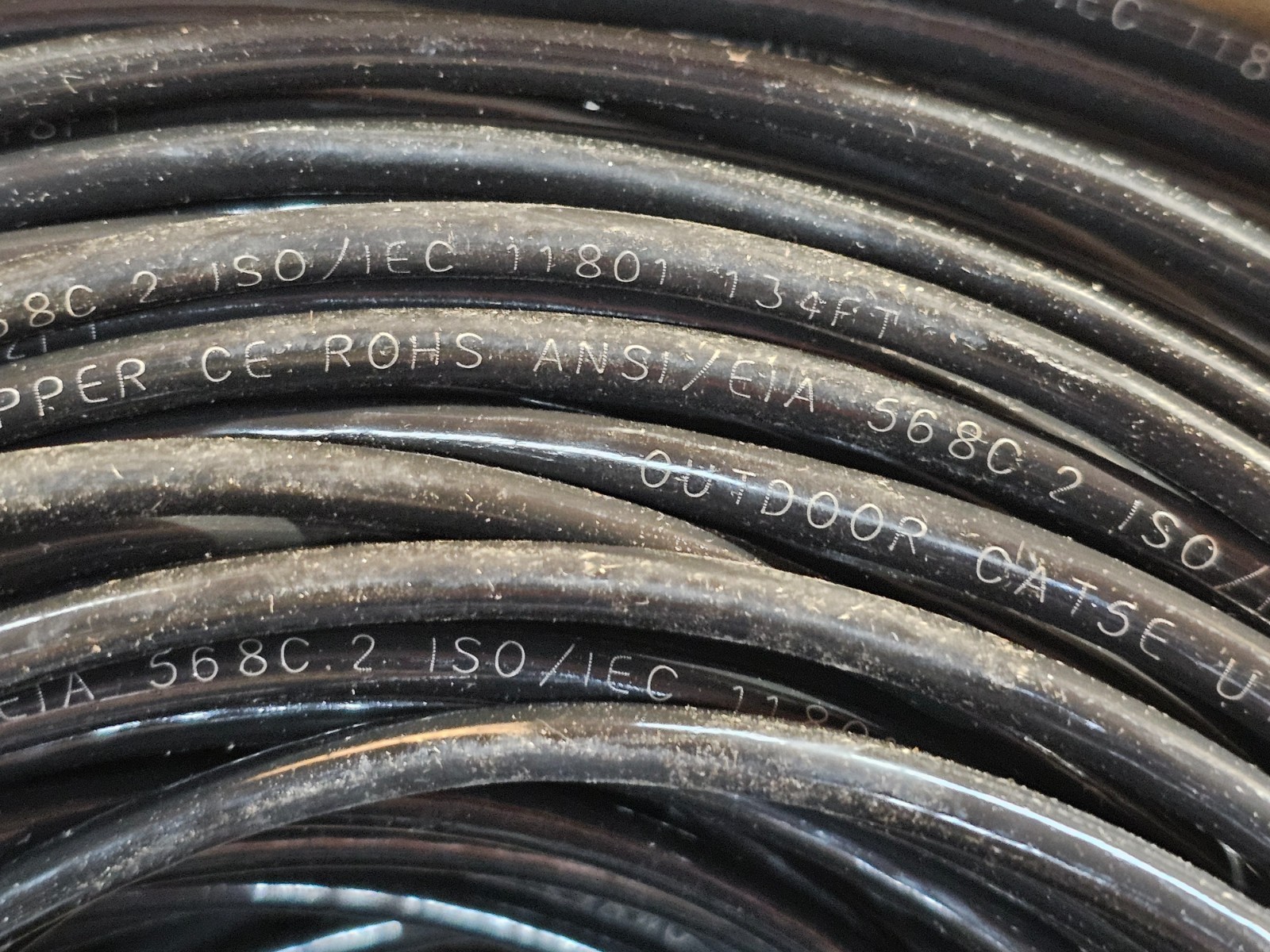 Cat5e Ethernet Cable 500ft Bulk, 24AWG Solid CCA, 4-Pair 8 Conductors, Black