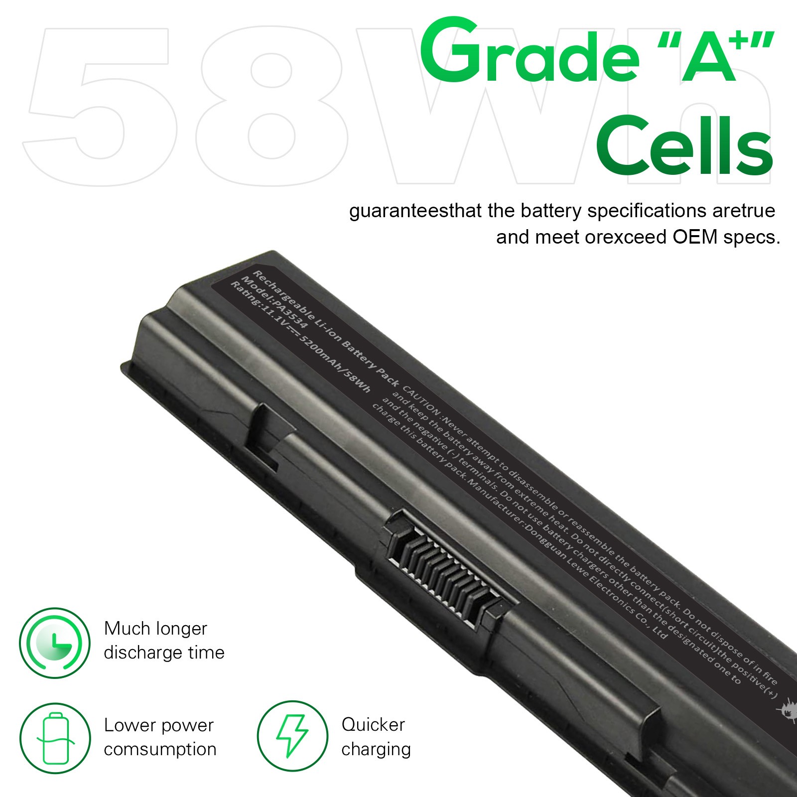 LOT Battery PA3534U-1BRS For Toshiba Satellite PA3727U-1BRS PA3533U-1BRS 5200mAh