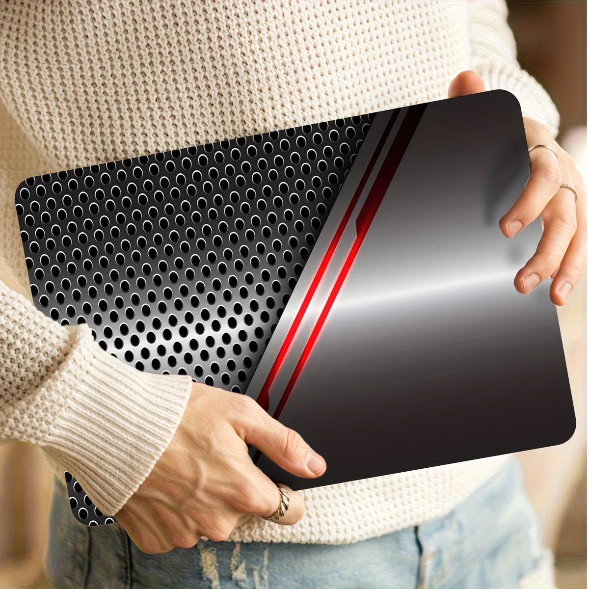 2x Patterned Laptop Art Decals Tech Metal Case Universal Netbook Skin Stickers