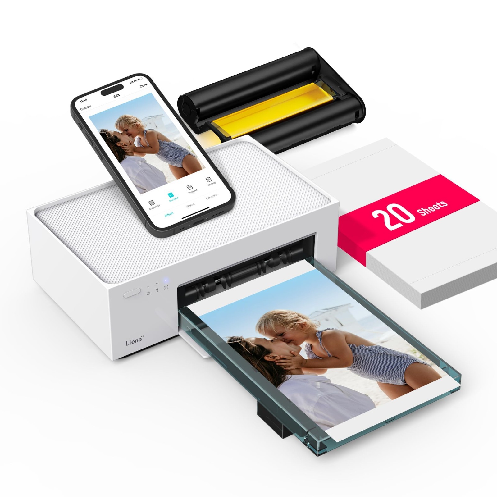 Liene 4×6 Wi-Fi Photo Printer for iPhone Android, Portable Home Use