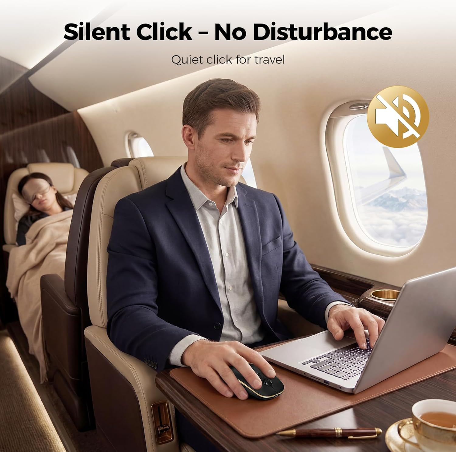 Wireless Mouse,Rechargeable Slim Portable Silent Computer Mouse