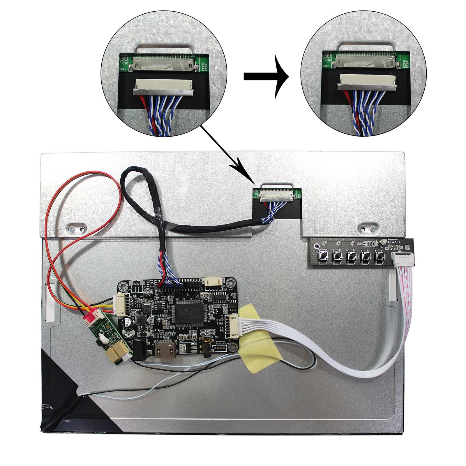 HDLCD Controller Board 12.1 in 1024X768 LCD Screen WLED Backlight