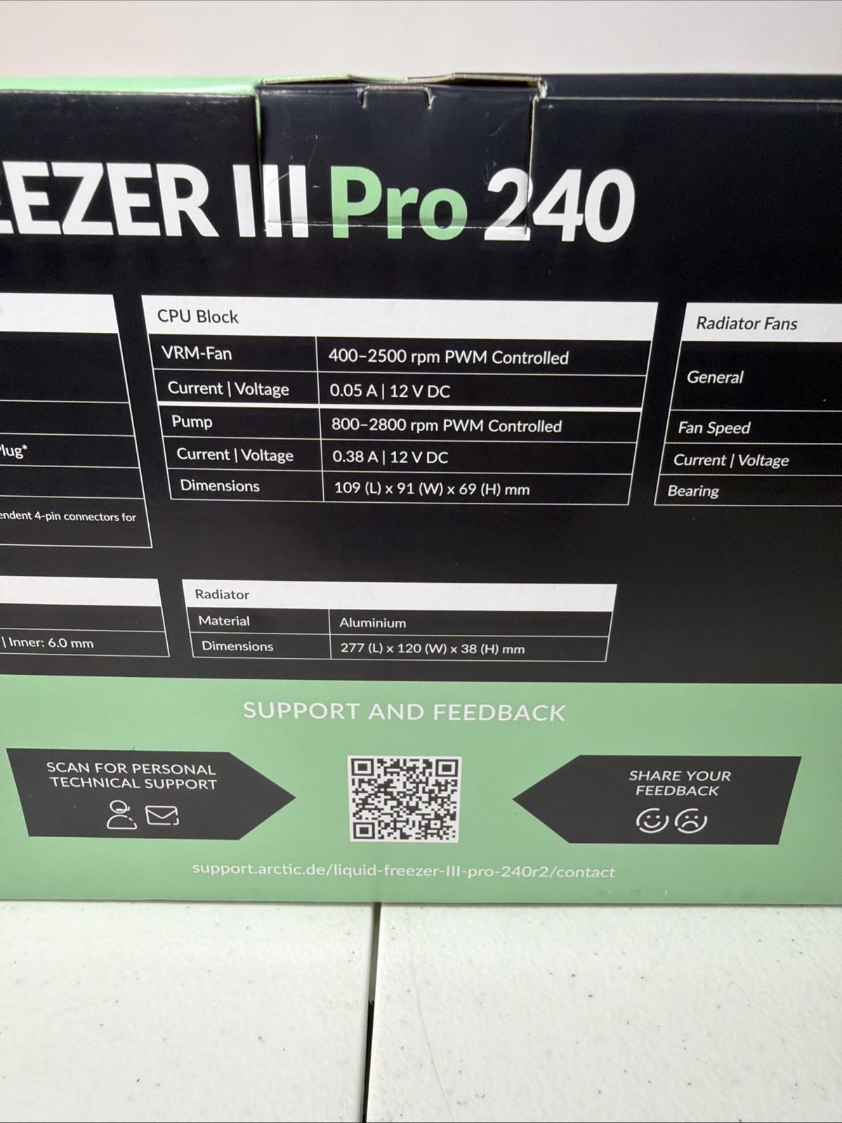 ARCTIC Liquid Freezer III Pro 240 black PC Water Cooler AIO CPU B-Stock