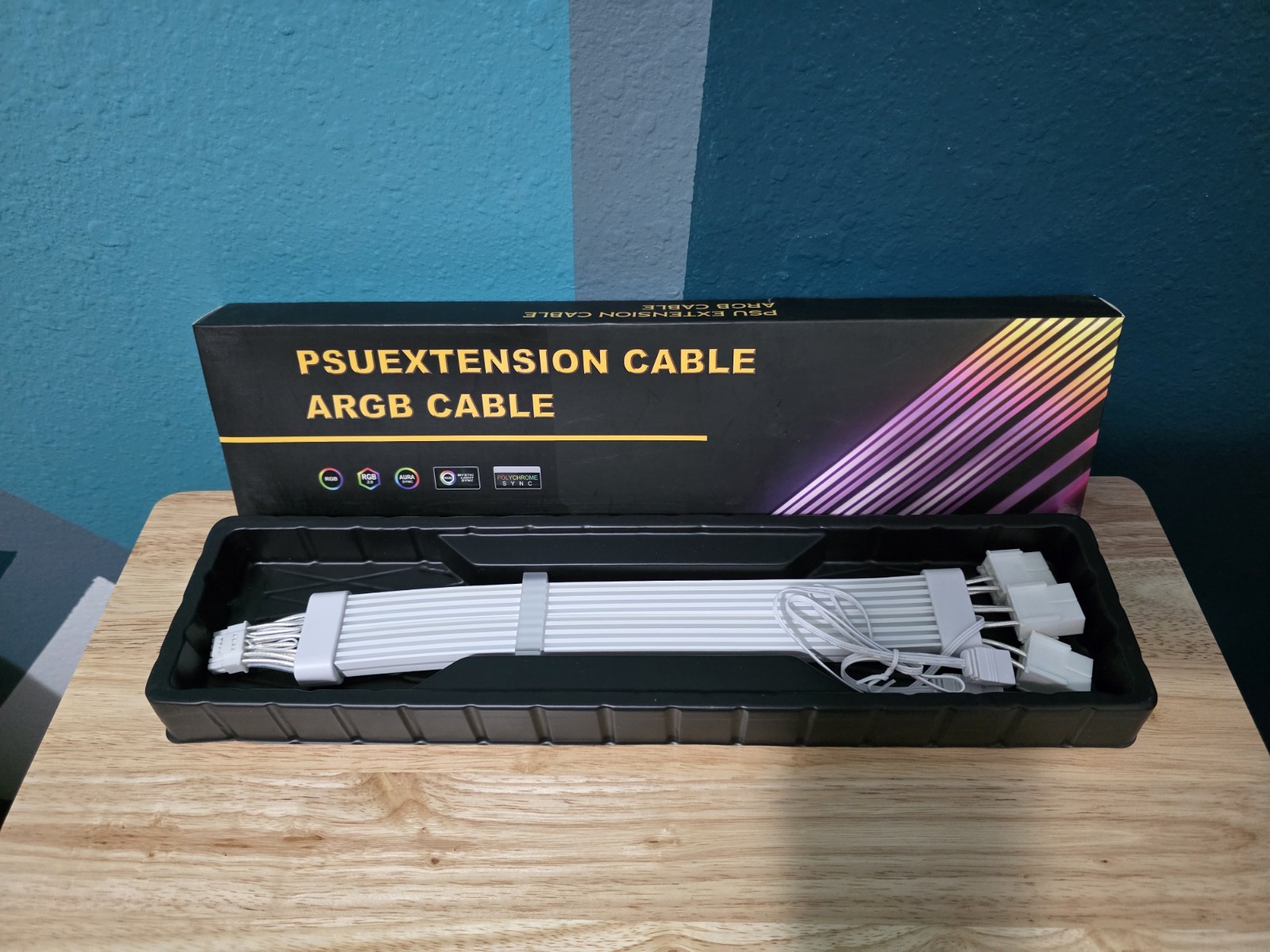 SAMA 3x8PIN ARGB PSU Extension Cable Double Sided WHITE (16AWG) (12VHPWR Cable)