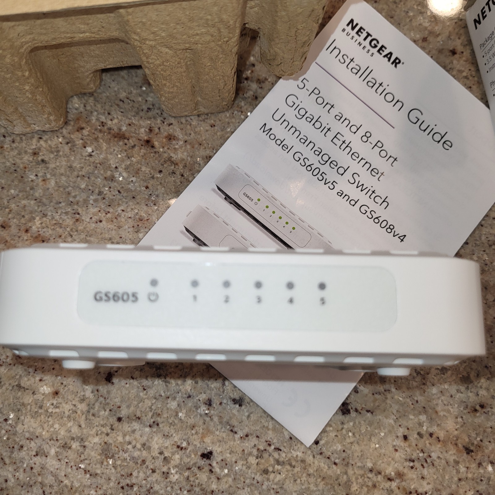 NETGEAR GS605 5 Port Gigabit Ethernet Unmanaged Switch | Reliable Wired Internet