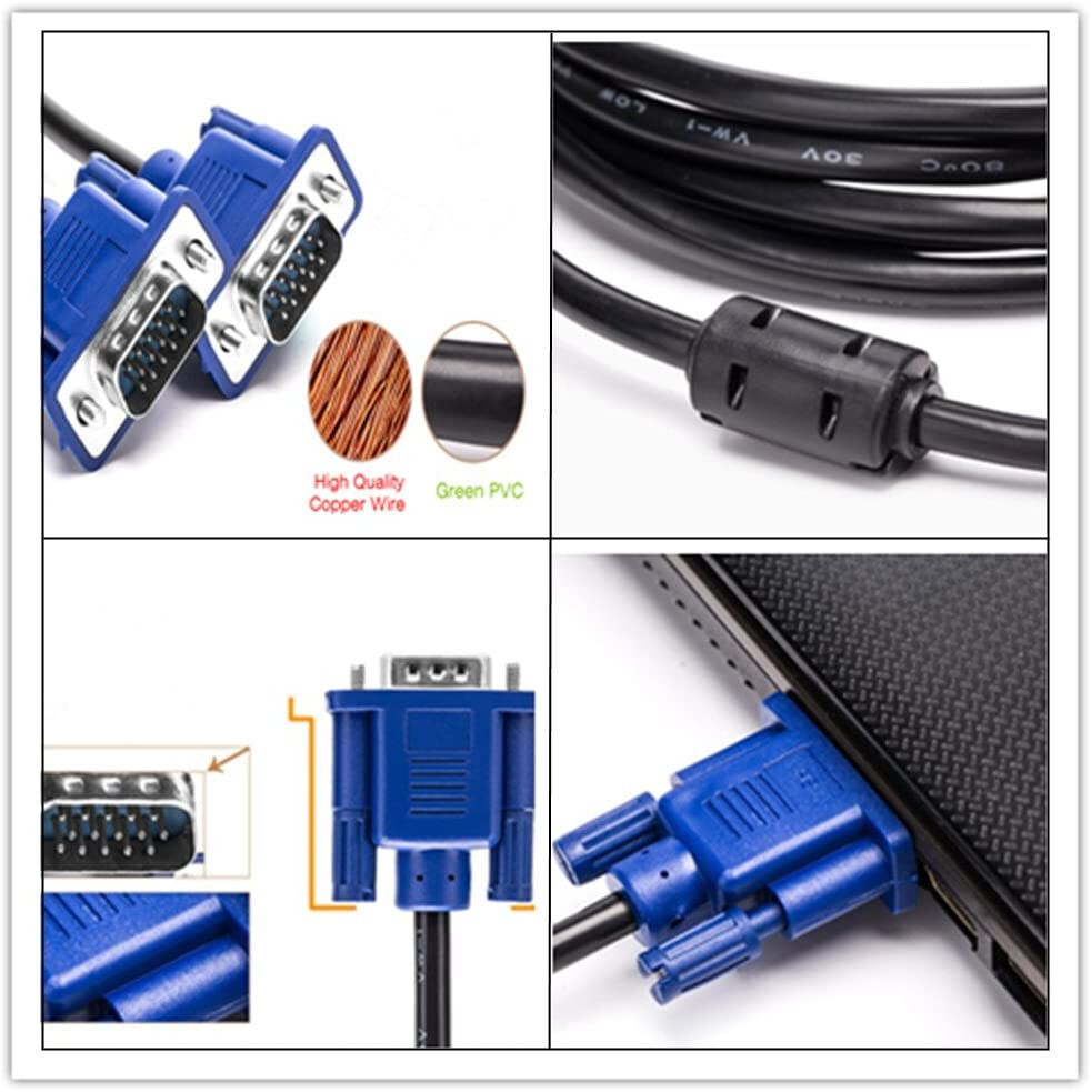 5FT 5 FT 15 PIN SVGA HP VGA Monitor M M Male 2 Male Cable BLUE CORD FOR PC TV US