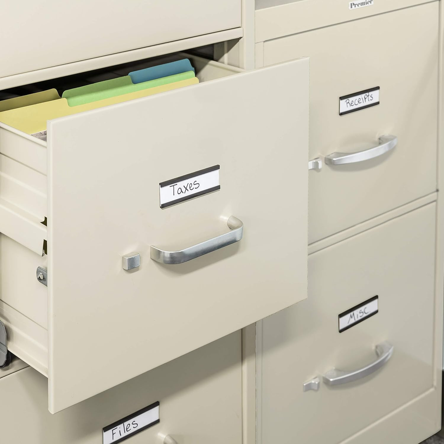 25pcs Magnetic Labels for File Cabinets, 1×3 inches | C Channel Magnetic Label H