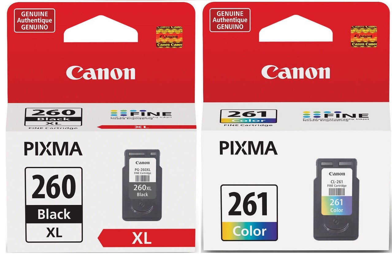 Canon PG-260XL / CL-261 Cartridges – Fits PIXMA TS5320, TR7020, TS6420 Printers