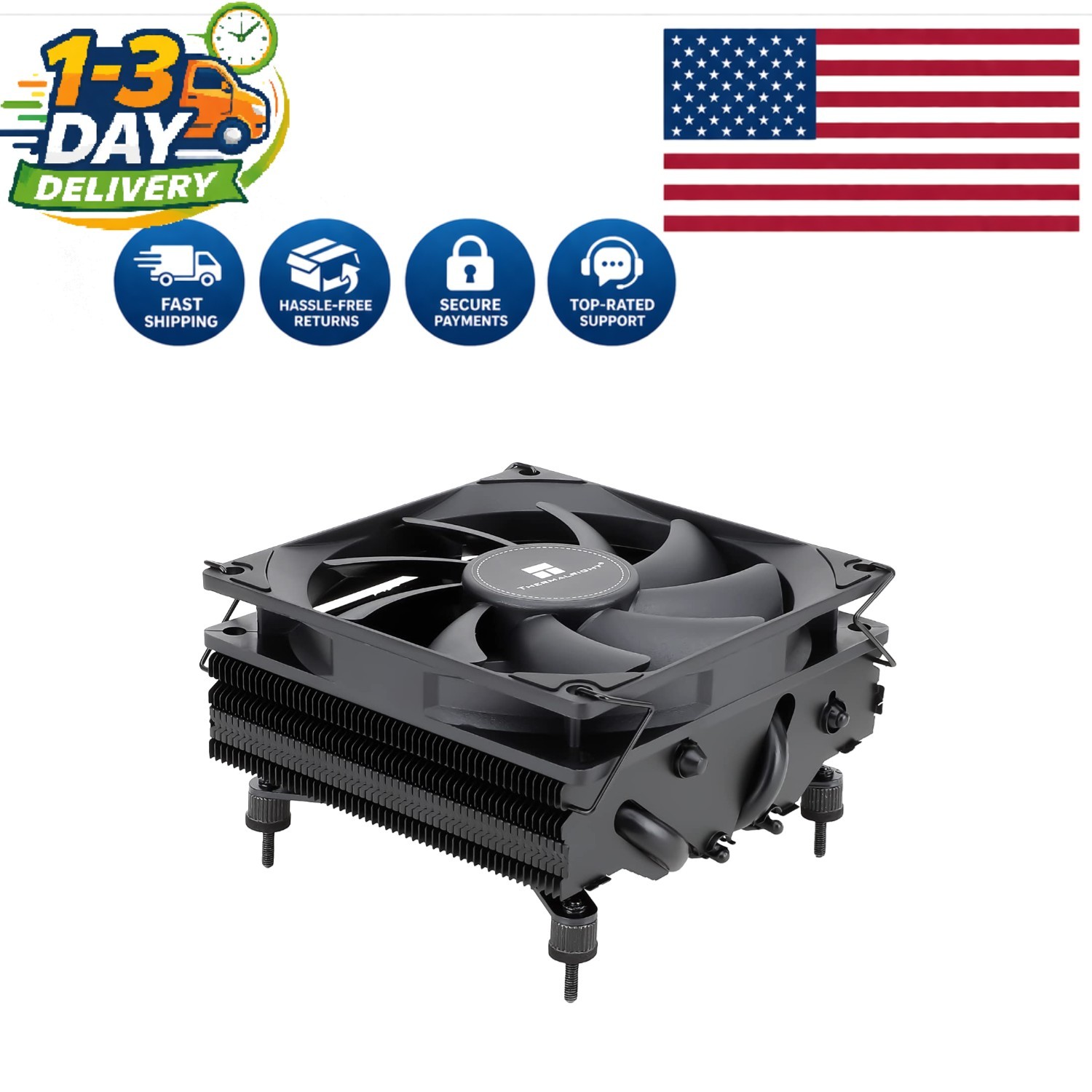 Efficient Low Profile Copper CPU Cooler with 4 Heatpipes – 22.4 dB Noise Level