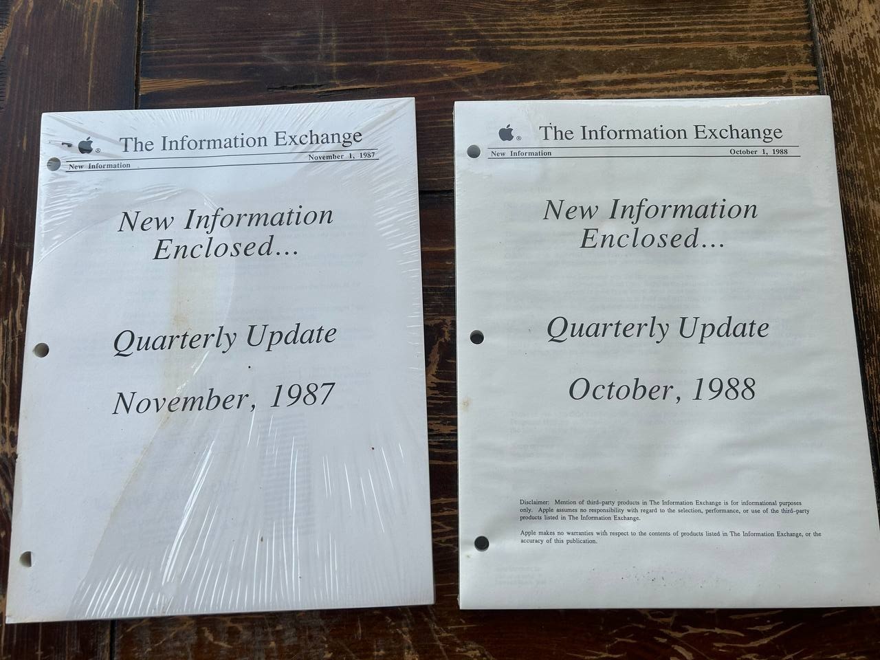 Apple Information Exchange Quarterly Update 1987–1988 Sealed Manuals Lot