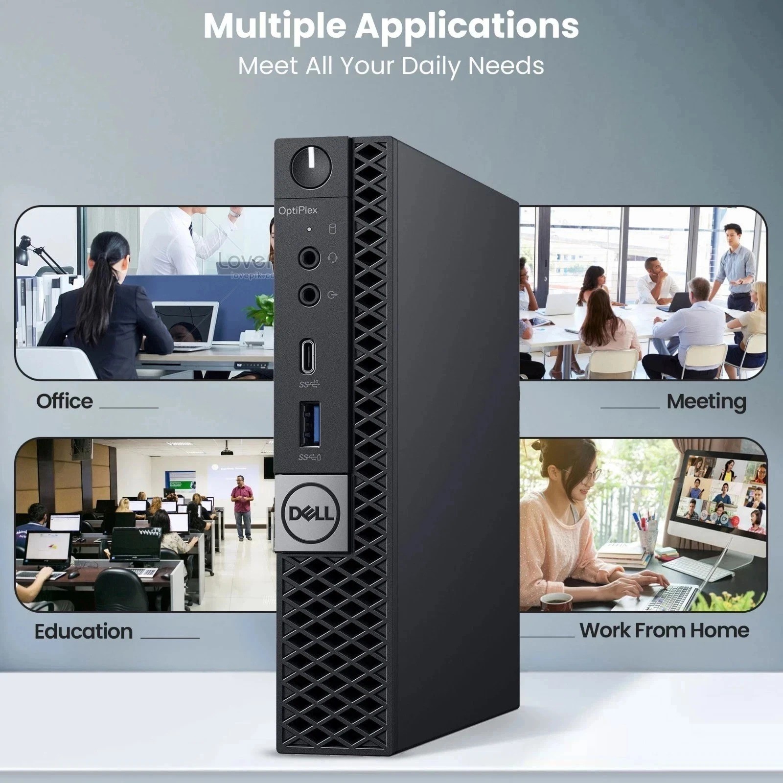 Dell 5060 Desktop Micro PC i7-8th 32GB RAM 1TB NVMe SSD Wireless-KB&M WiFi Win11