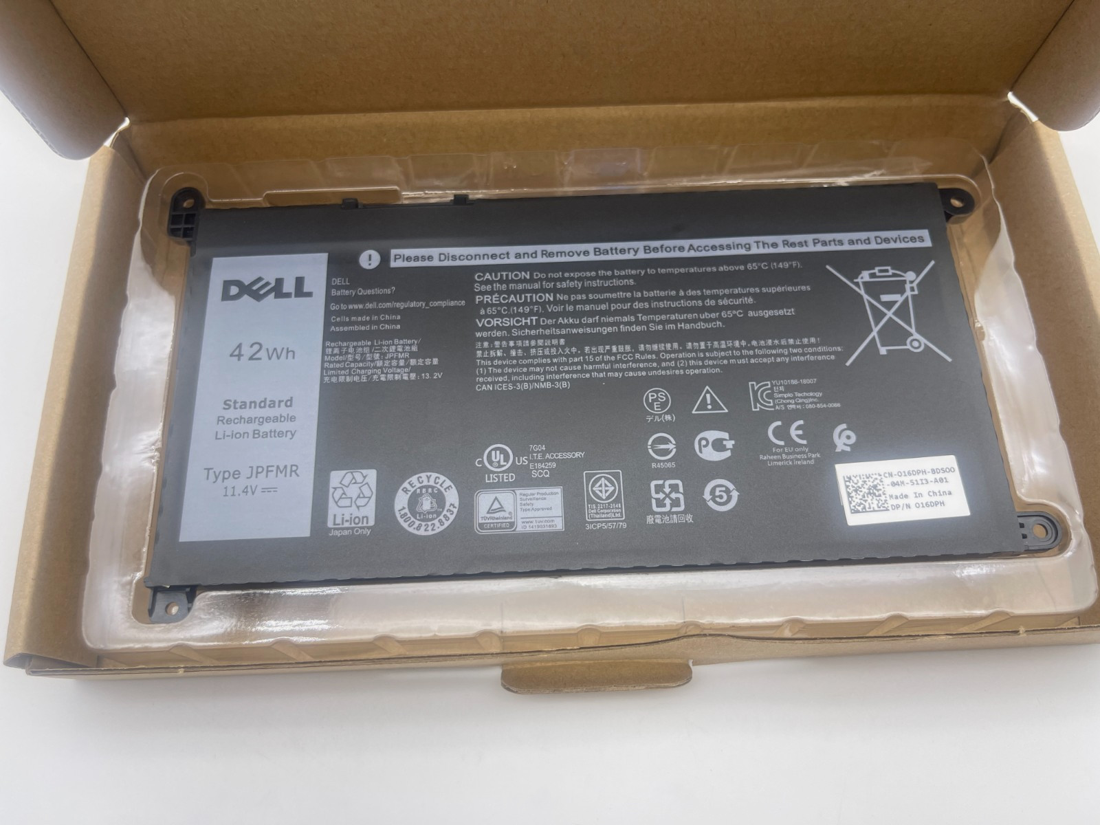 Genuine JPFMR 11.4V 42W battery for DELL Chromebook 3400 5488 5493 5593 16DPH