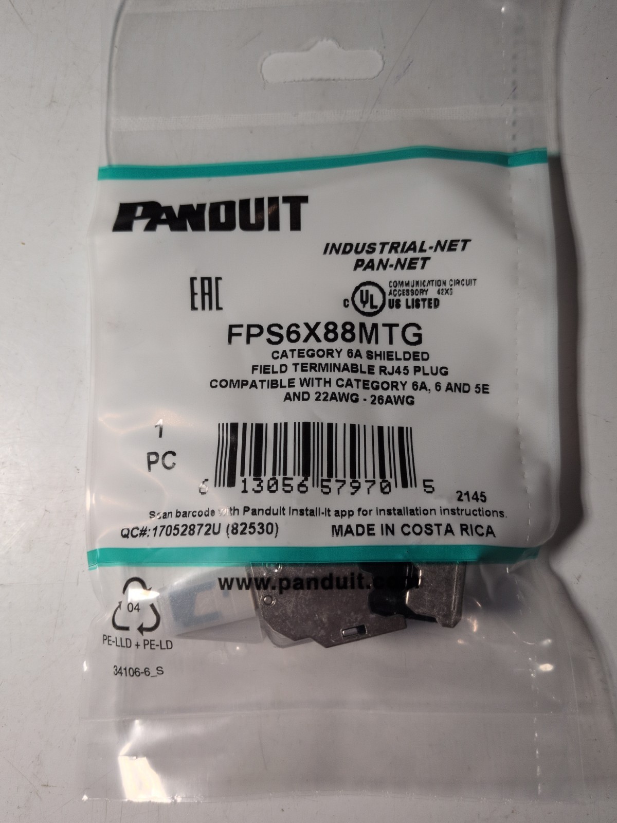 Panduit Shielded CAT6A Field Term Plug FPS6X88MTG
