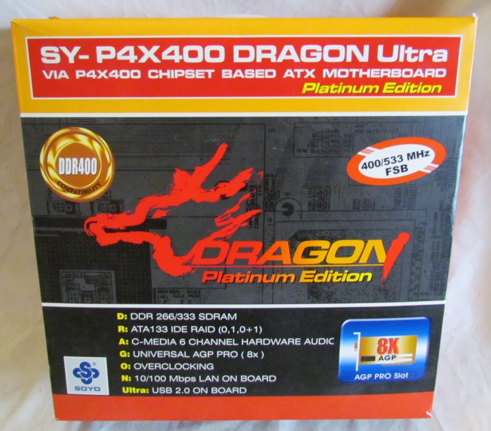 Soyo P4x400 Dragon Ultra Motherboard Platinum Edition