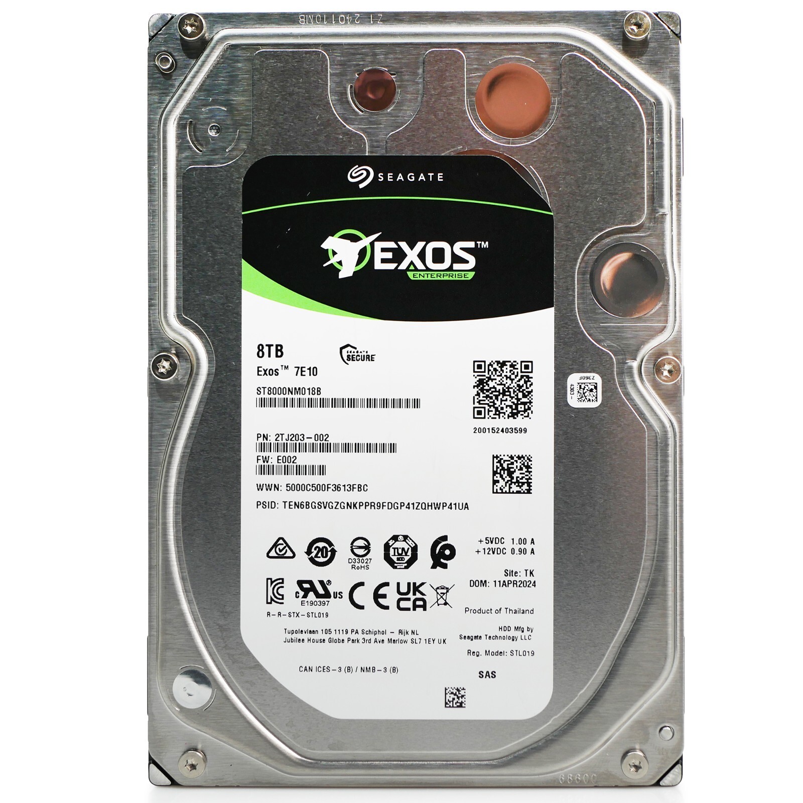 Compatible Seagate Exos 7E10 ST8000NM018B SAS Hard Drive 7200RPM 8TB-12Gb/s