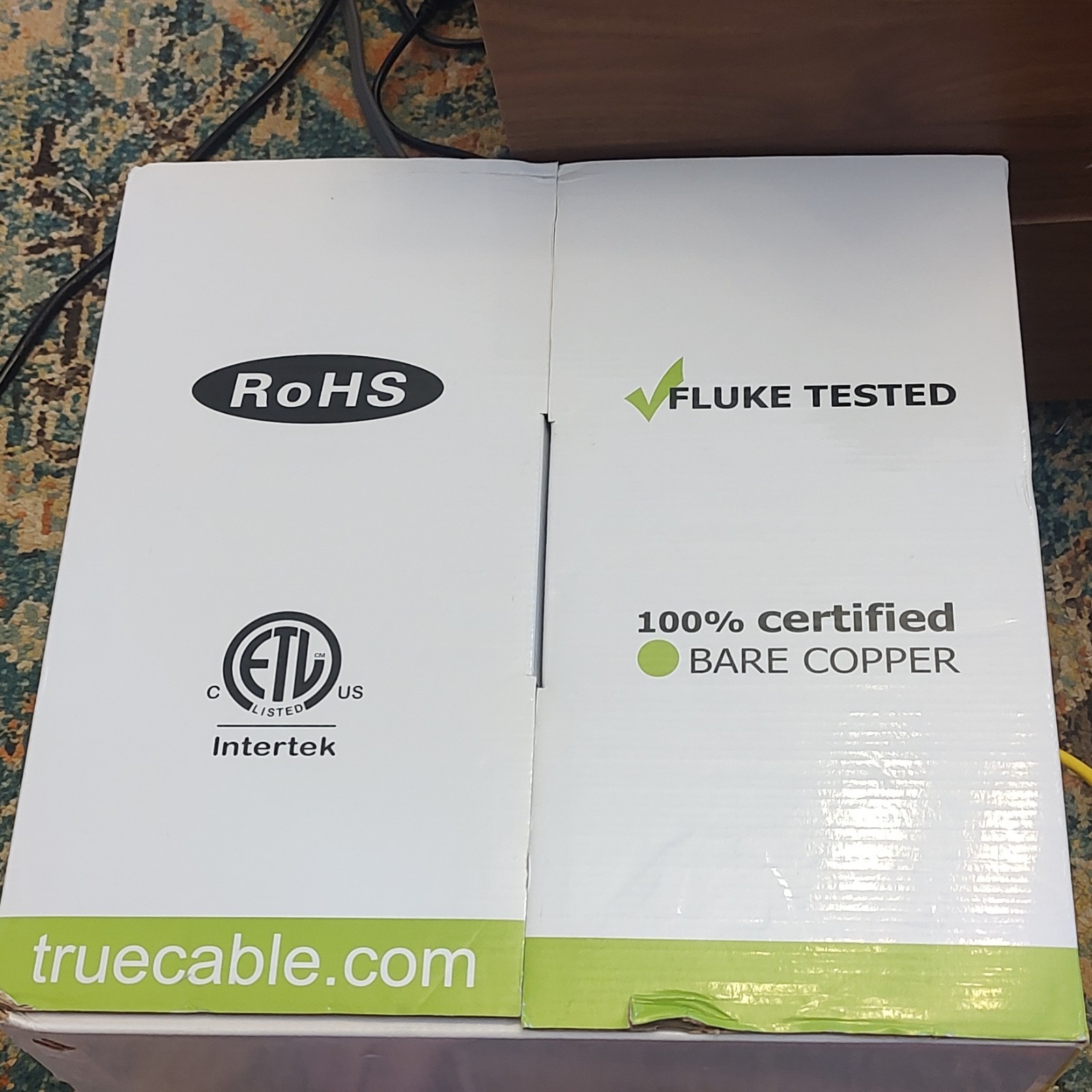 trueCABLE CAT6 (800Ft Left) CMP Plenum Ethernet Cable, Yellow, 1000 ft, 550MHz