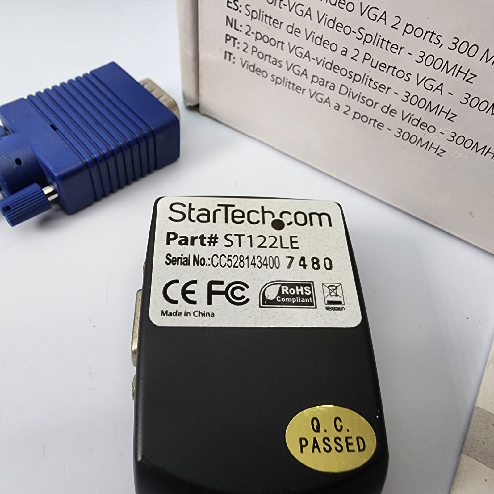 StarTech ST122LE 2-Port VGA Video Splitter 300MHz – USB Powered – New Old Stock