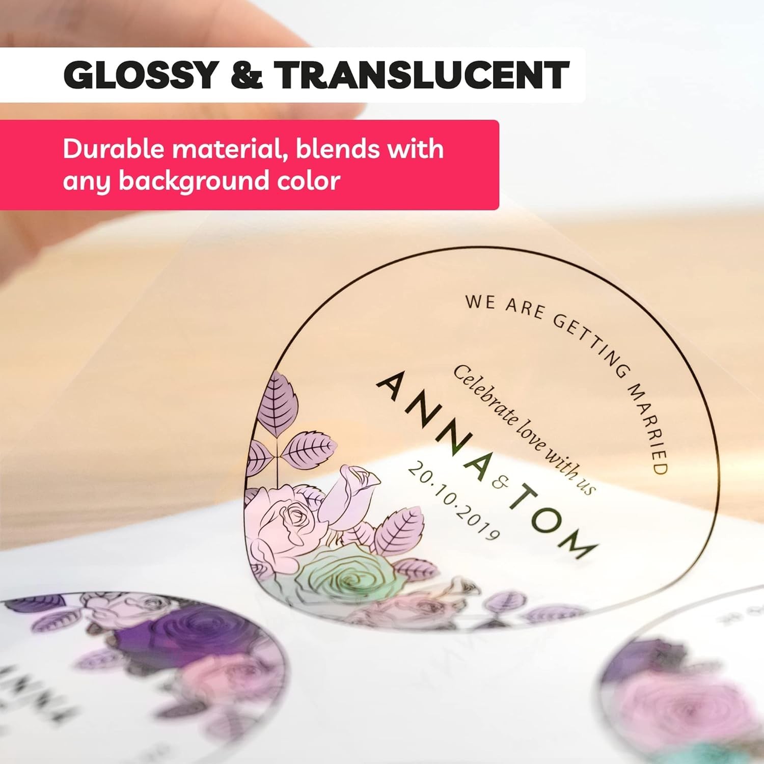 90% Clear Sticker Paper for Inkjet Printer 20 Sheets – Transparent Glossy 8.5…