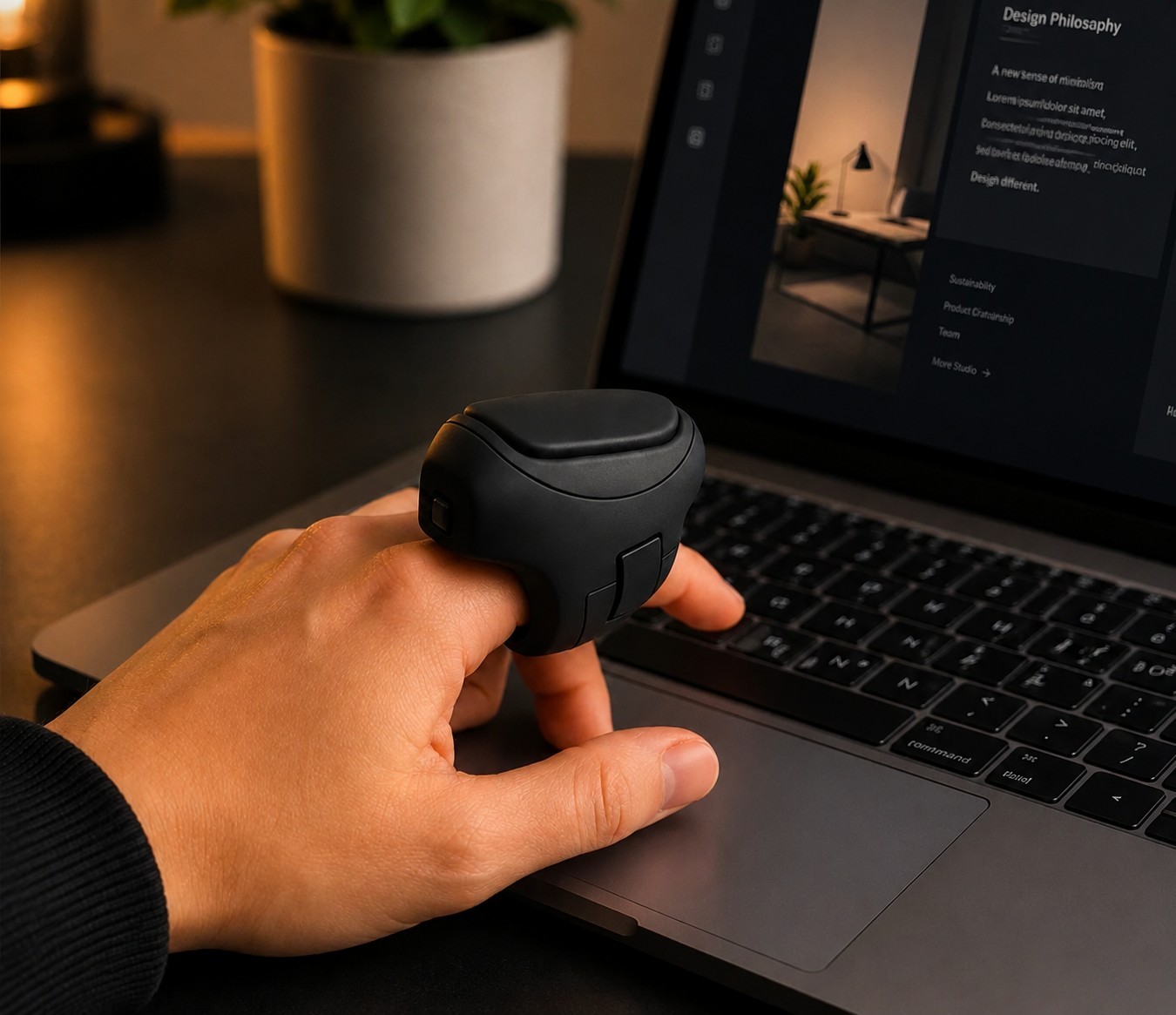 2.4GHz Finger Trackball Mouse Wireless Ergonomic Handheld Mini USB PC Laptop