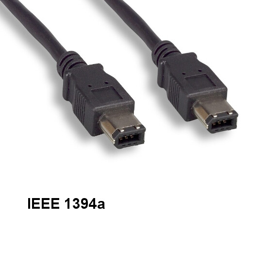 15 Feet IEEE-1394A 6 Pin Cable Black Male Firewire 22 AWG 400 Mbps iLINK DV PC