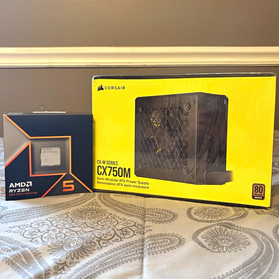 AMD Ryzen 5 7600X 6-Core AM5 CPU + Corsair CX750M 750W PSU (New Sealed) Bundle