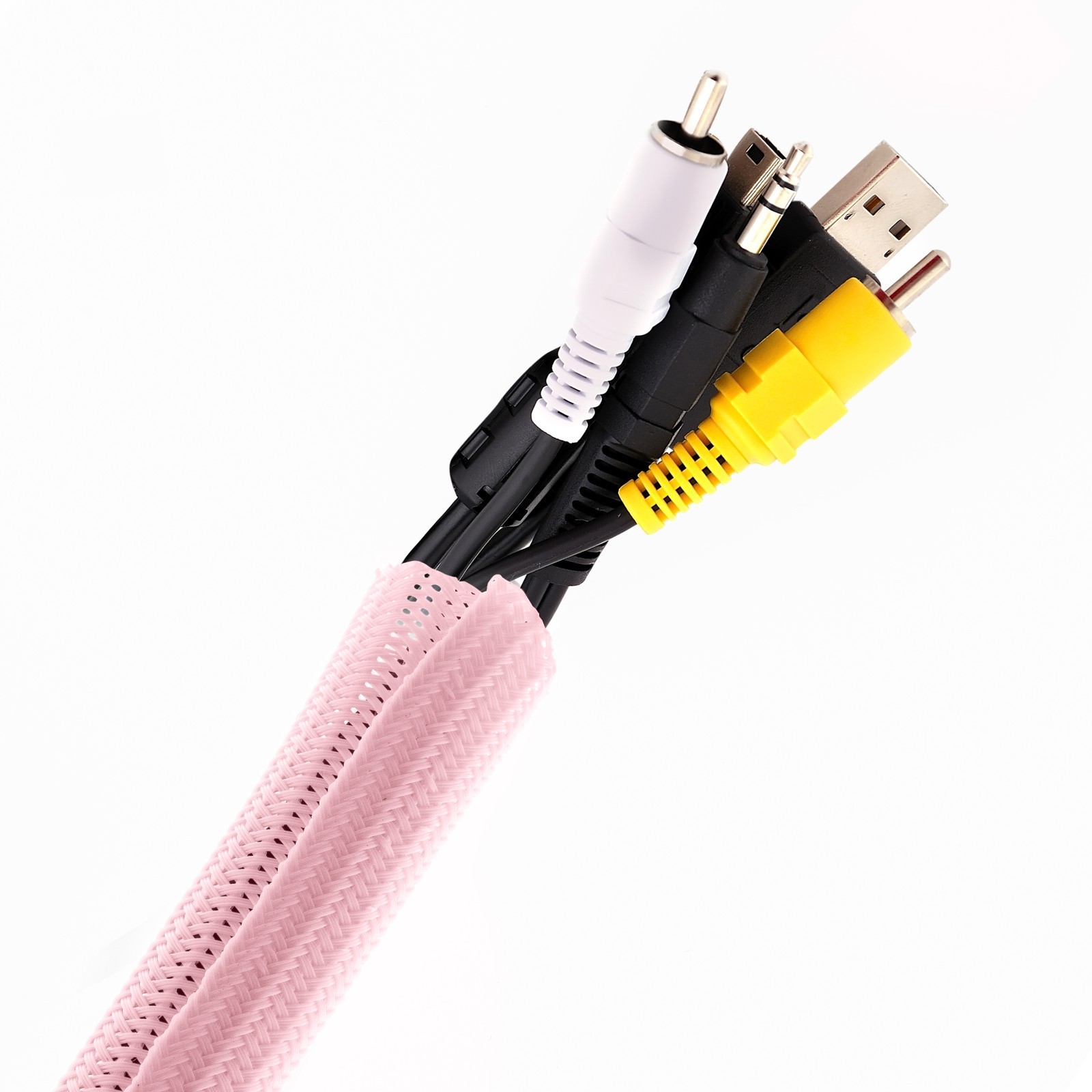 Pixio 10FT Tubing Cable Sleeve – 1/2 inch Flexible Cable Management Sleeve