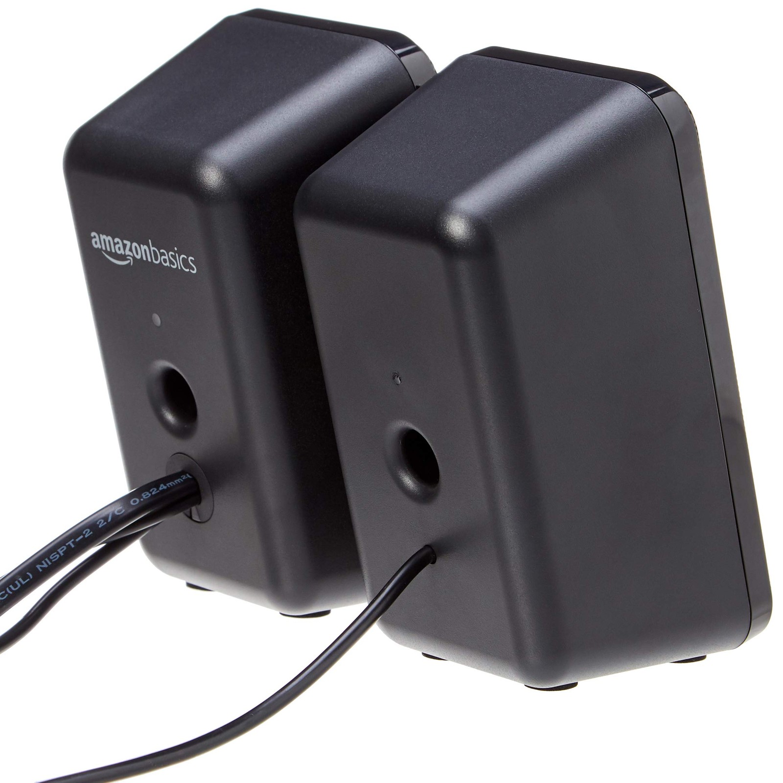 Amazon Basics AC-Powered Computer Speakers for Desktop or 1-Pack, Black