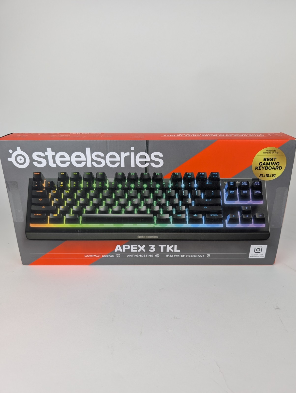 SteelSeries Apex 3 TKL RGB Gaming Keyboard Water & Dust Resistant USB-A