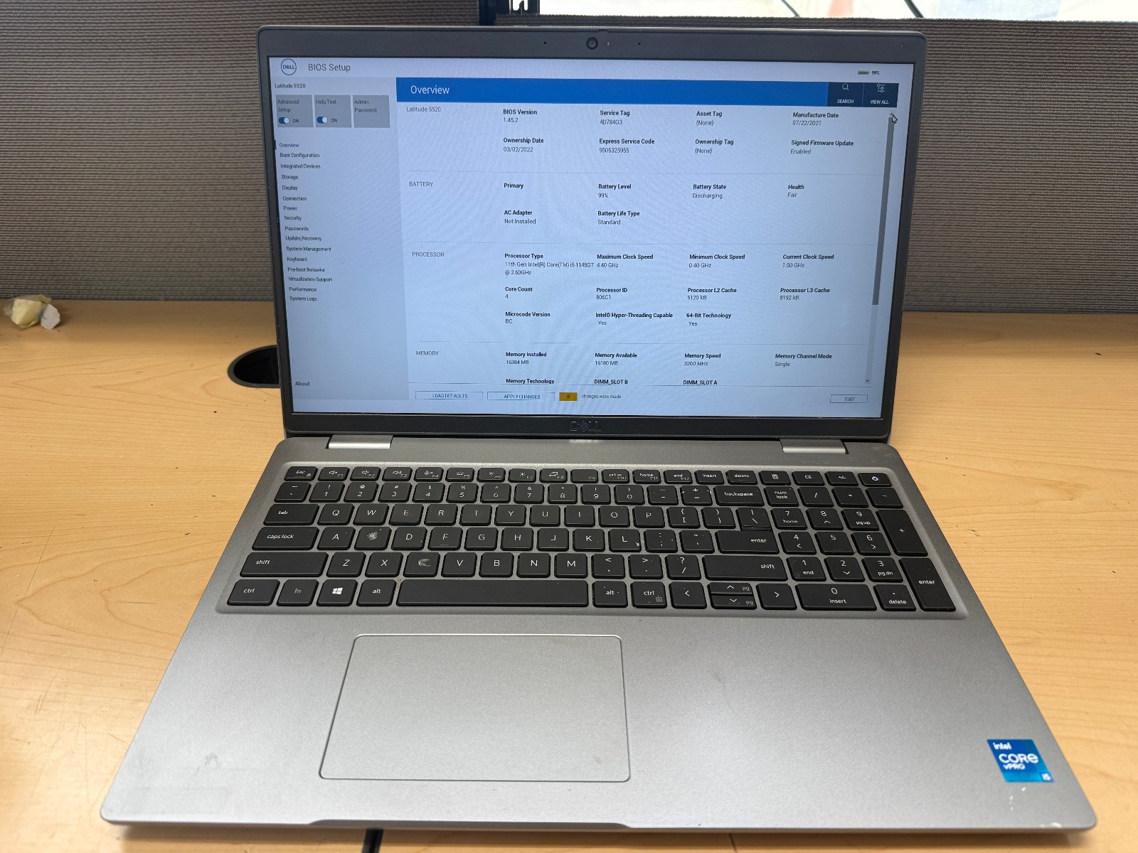 Dell Latitude 5520 Intel(R) Core(TM) i5-1145G7 2.60GHz-16GB RAM-512GB NVMe-NO OS