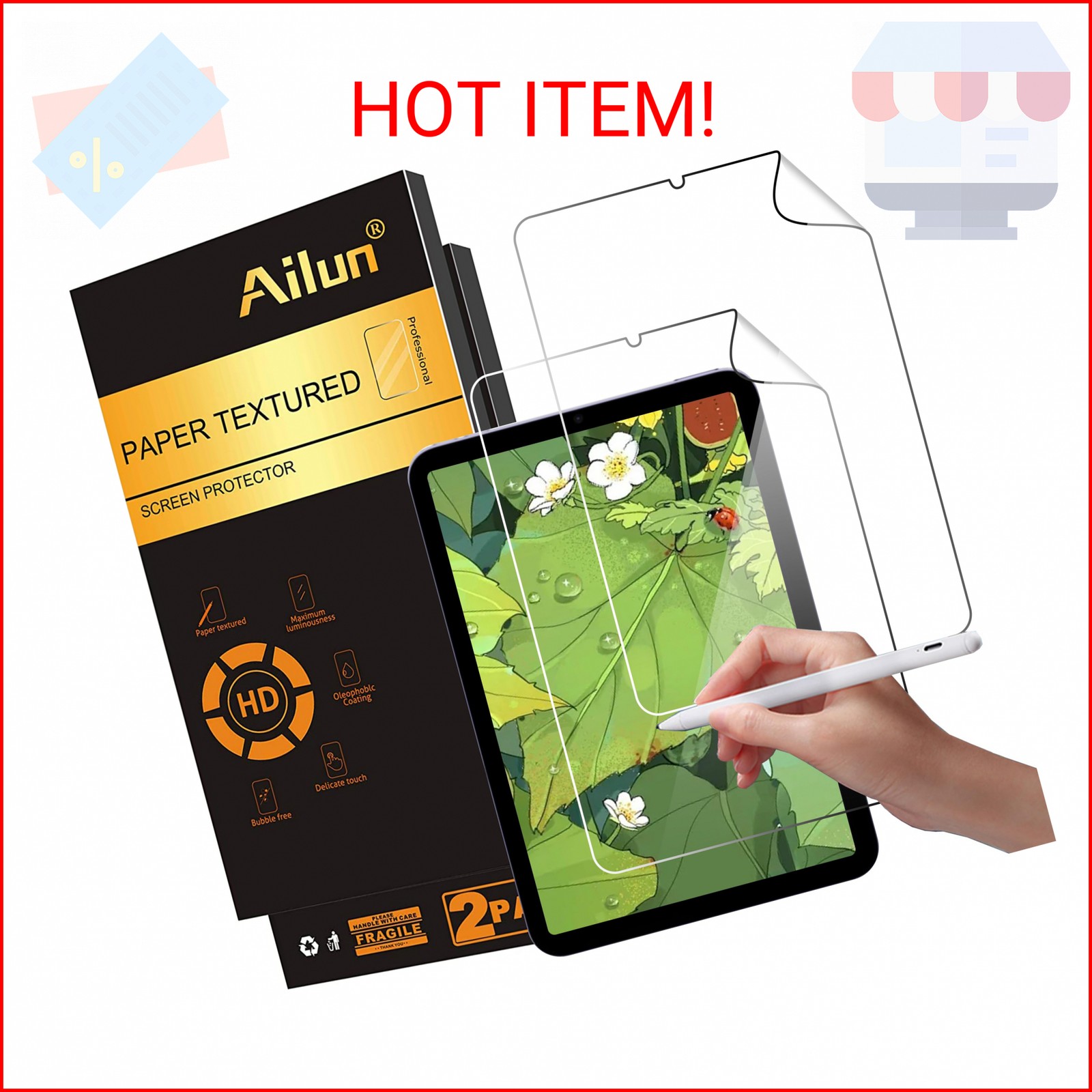 Ailun Paper Textured Screen Protector for iPad Mini [8.3 Inch] [Mini 7 A17 Pro 7