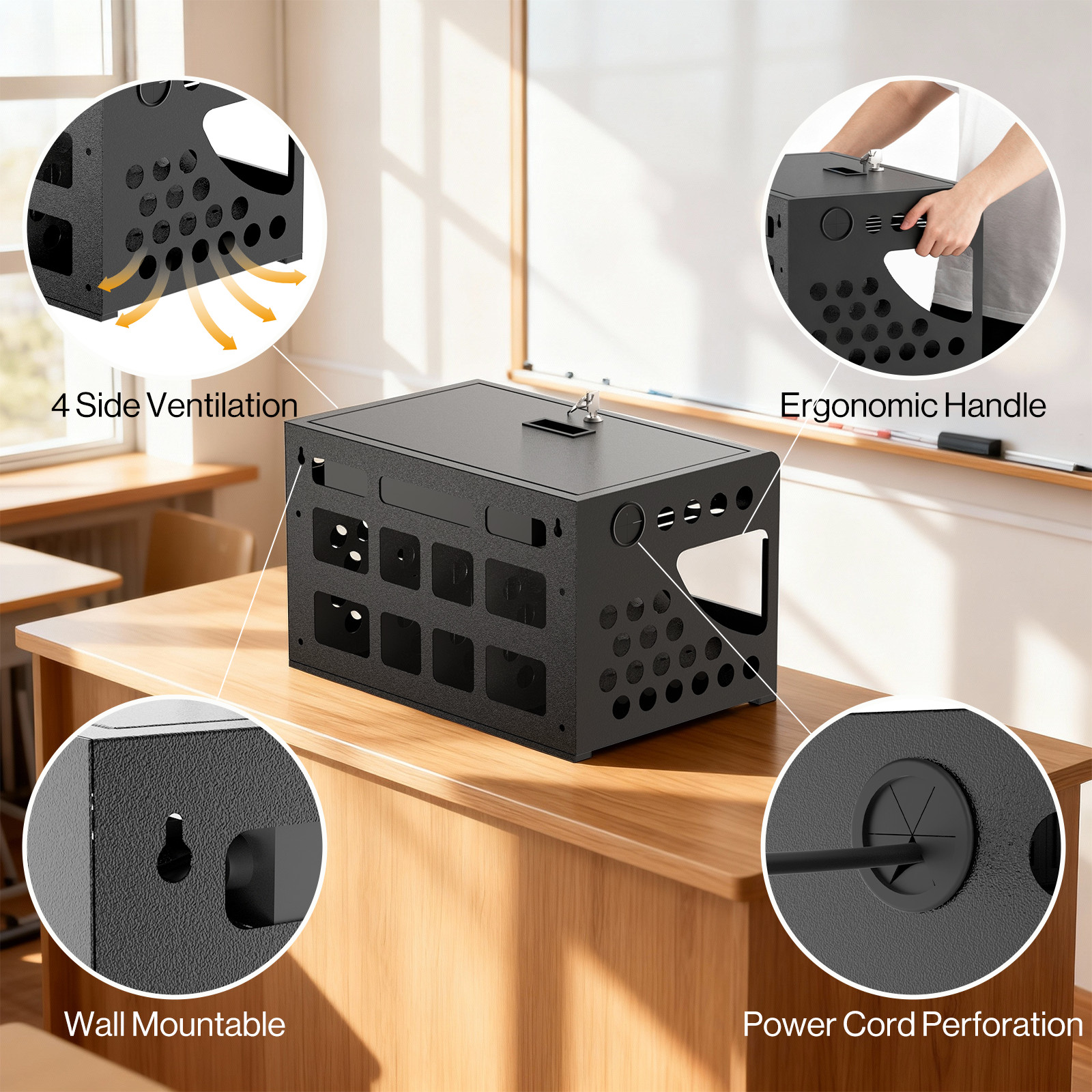 16-Device Charging Station for iPads, Laptops – Tablet Charging Cabinet w/ Lock