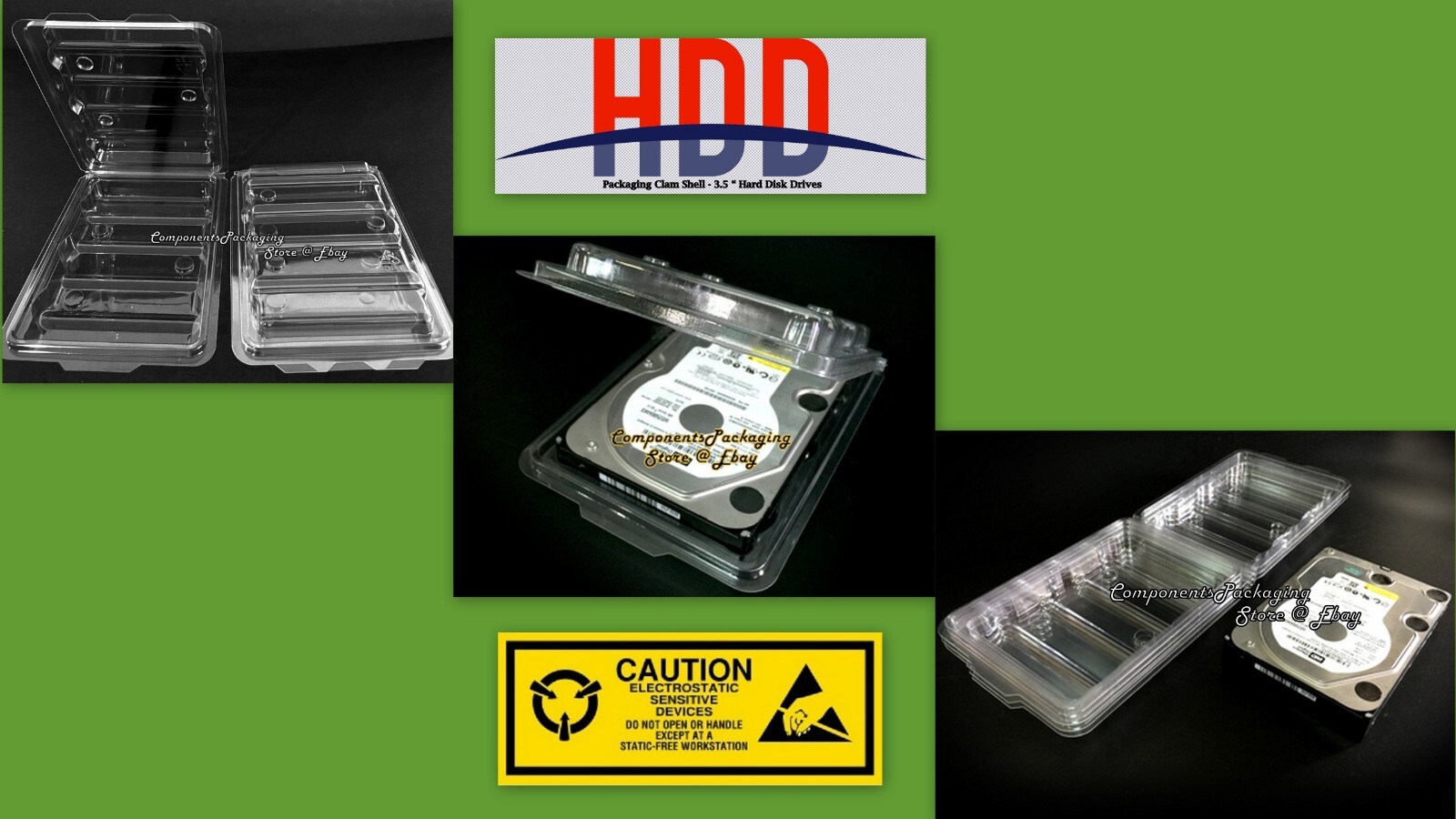 Network 3.5 HDD Shipping Packaging Clamshell Case Anti Static Lot of 3 10 30 100