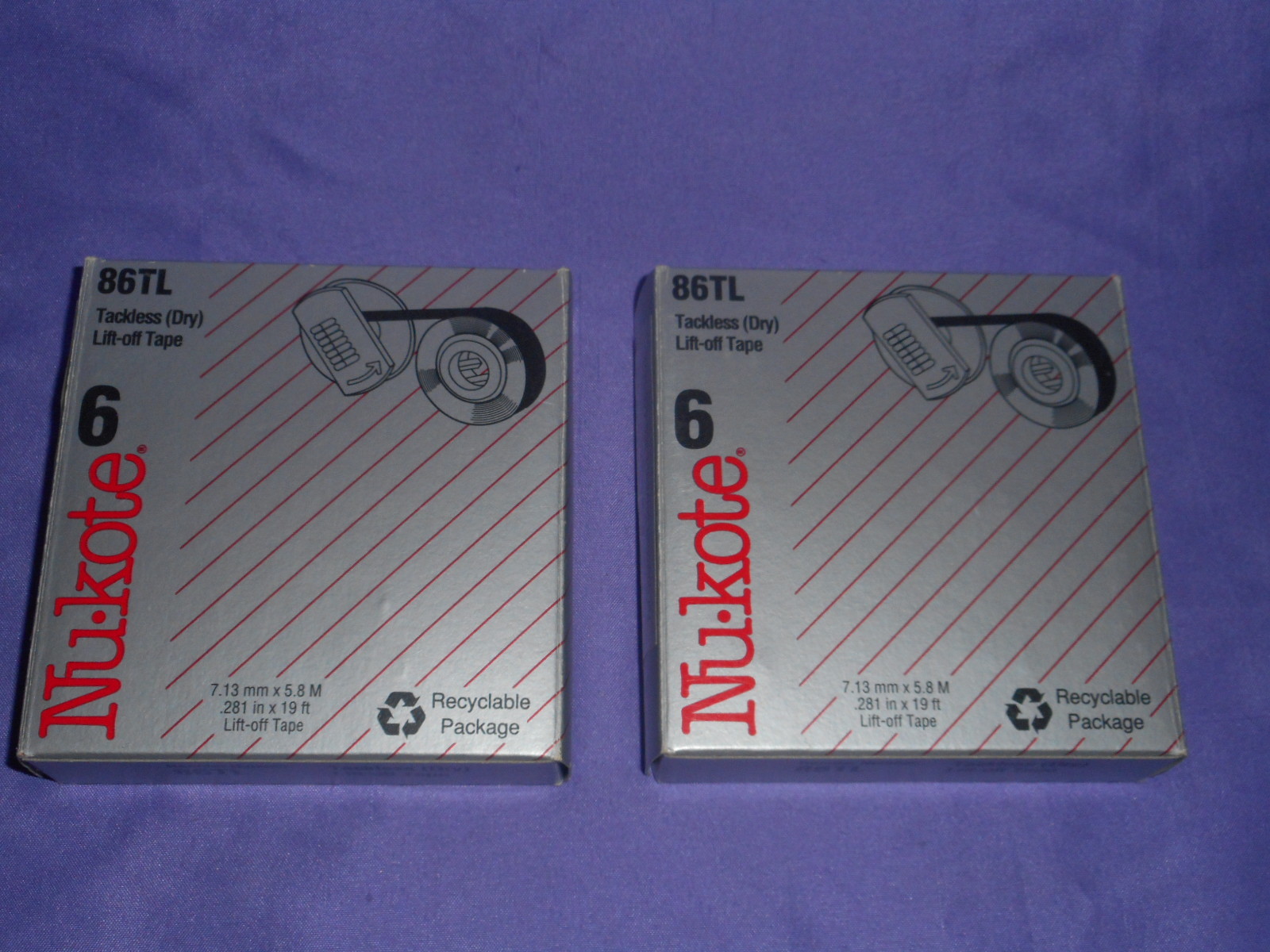 NEW GENUINE NU KOTE 86TL IBM TACKLESS (DRY) LIFT-OFF TAPE 7.13MM