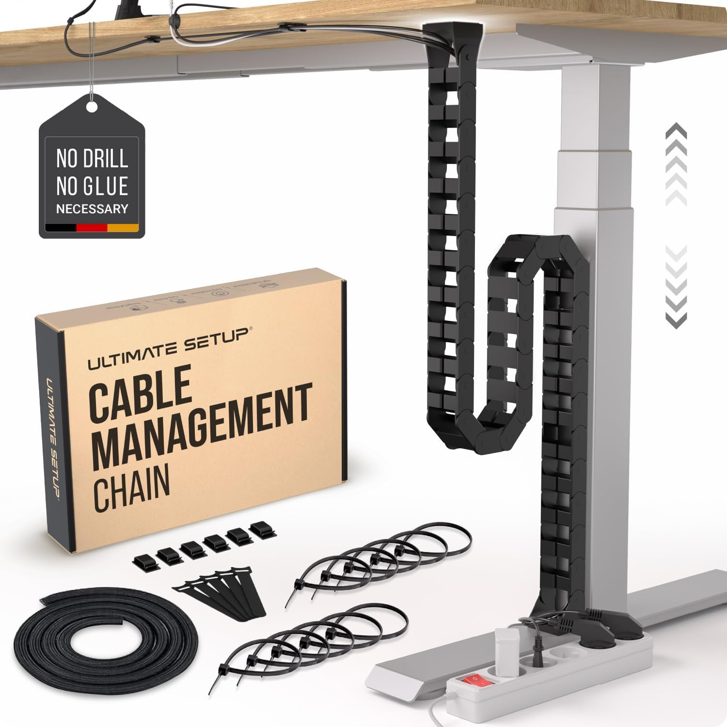under Desk Cable Management Vertebrae – Perfect for Sit Stand Desk – Wire Manage