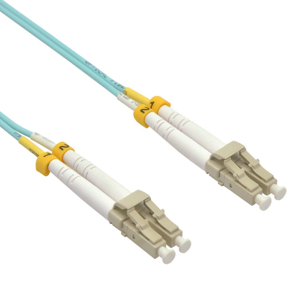 10G LC/UPC-LC/UPC 50/125 OM3 Multimode Duplex Aqua Fiber Optic Patch Cable