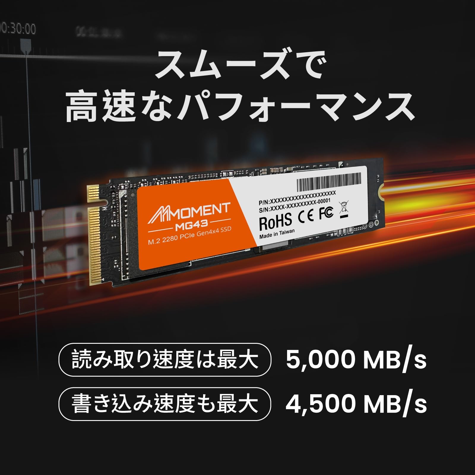 250GB M.2 PCIe Gen4 NVMe Internal SSD 4650MB/s