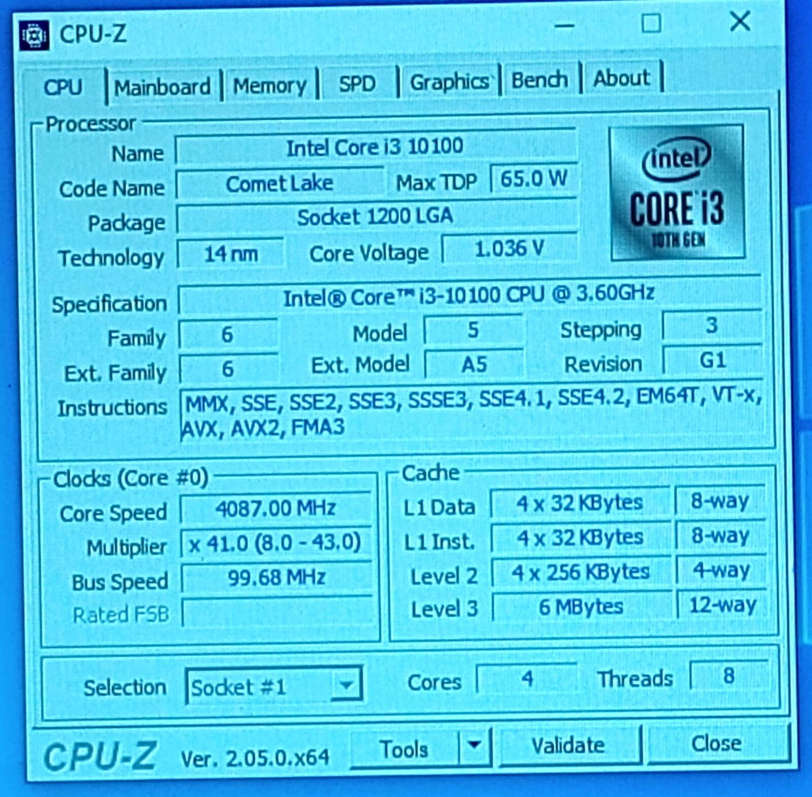 SRH3N – Intel Core i3-10100 4 Core 3.6 GHz LGA 1200 Intel UHD Graphics CPU