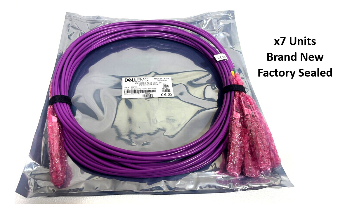 7pc NEW DellEMC 400GBe Q56-DD to 4x100GBe QSFP28 ACC-Q56DD-4QSFP28-100G-5M C0TP5