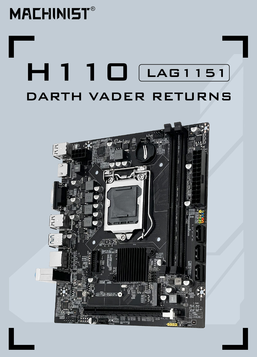 JUXIESHI LGA 1151 Motherboard H110 for Intel 9th 8th 7th 6th CPU, PCI-E 3.0 DDR4