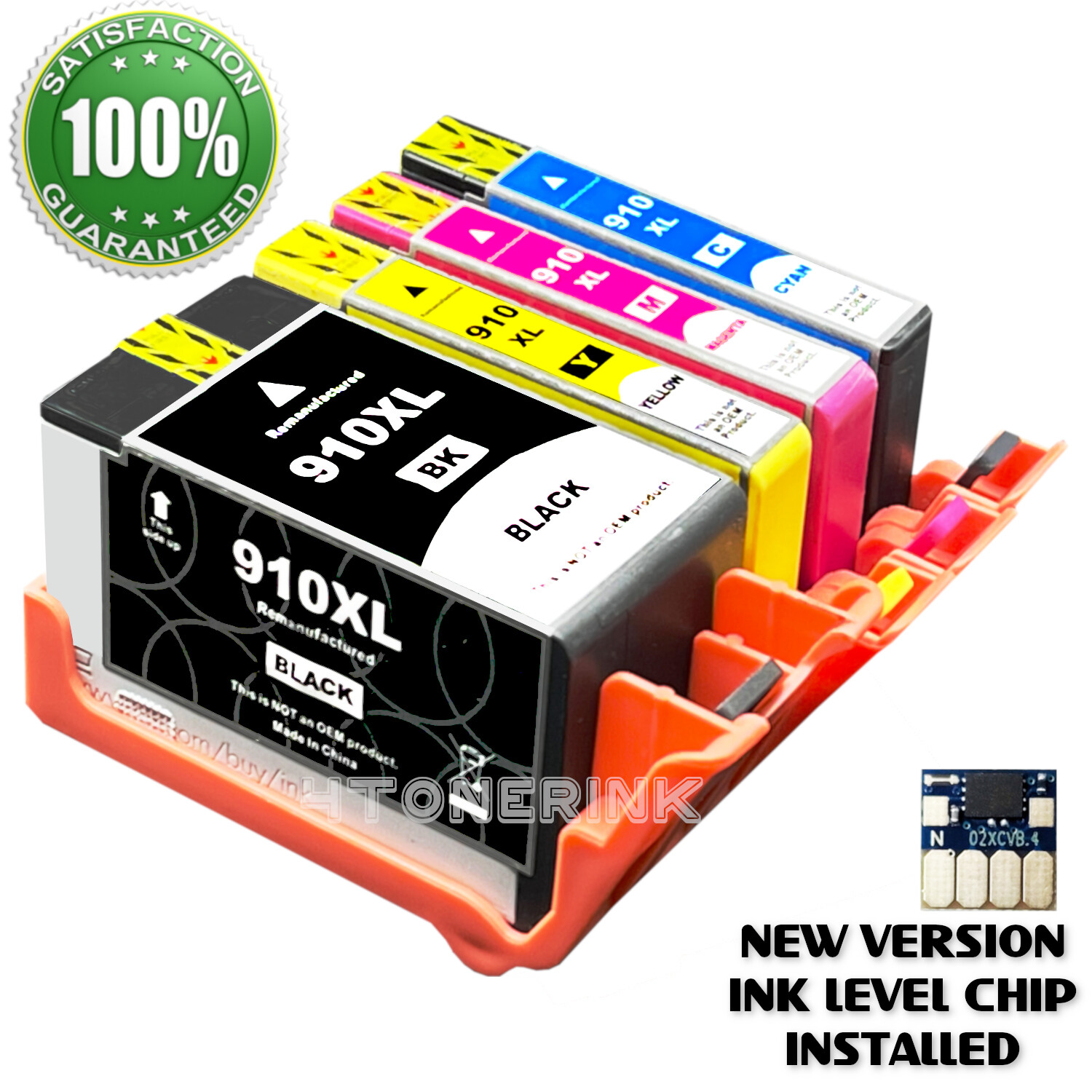 4pk 910XL Ink Cartridges for HP OfficeJet Pro 8010 8020 8022 8025 8028 8030 8035