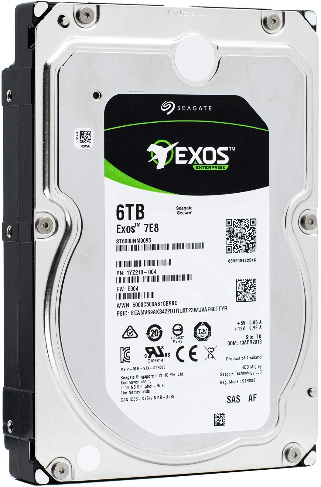 Seagate ST6000NM0095 EXOS 6TB 7.2K 12Gbps 256MB Cache 3.5″ SAS HDD Hard Drive