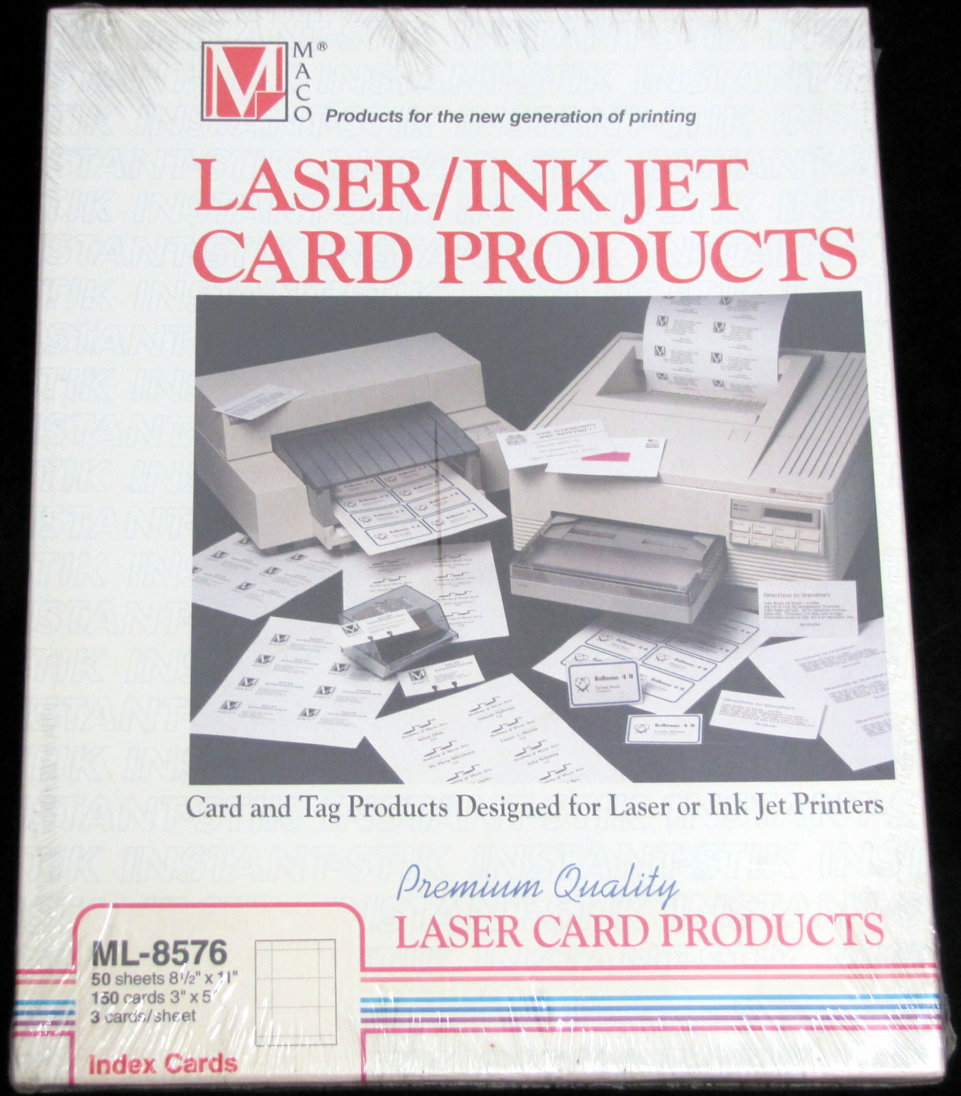MACO Premium 150 Cards 4 X 5 (8.5 X 11 In 50 Sheets) ML 8576 Laser Inkjet