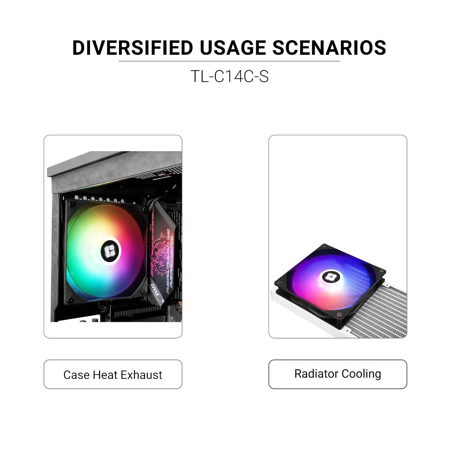 Thermalright 140MM Quiet PWM Fan, 1500RPM, Desktop Case Cooling Fan C14C-S
