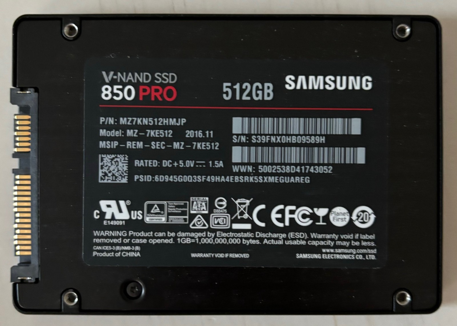 Samsung 850 Pro 512GB,Internal,2.5 inch (MZ-7KE512) Solid State Drive