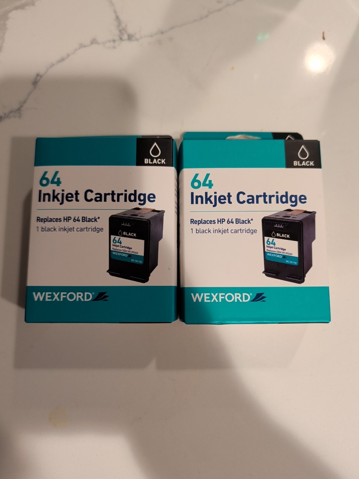 2 – Wexford Black Ink 64 HP Tango Envy Photo Inkjet Cartridge N9J90AN – New