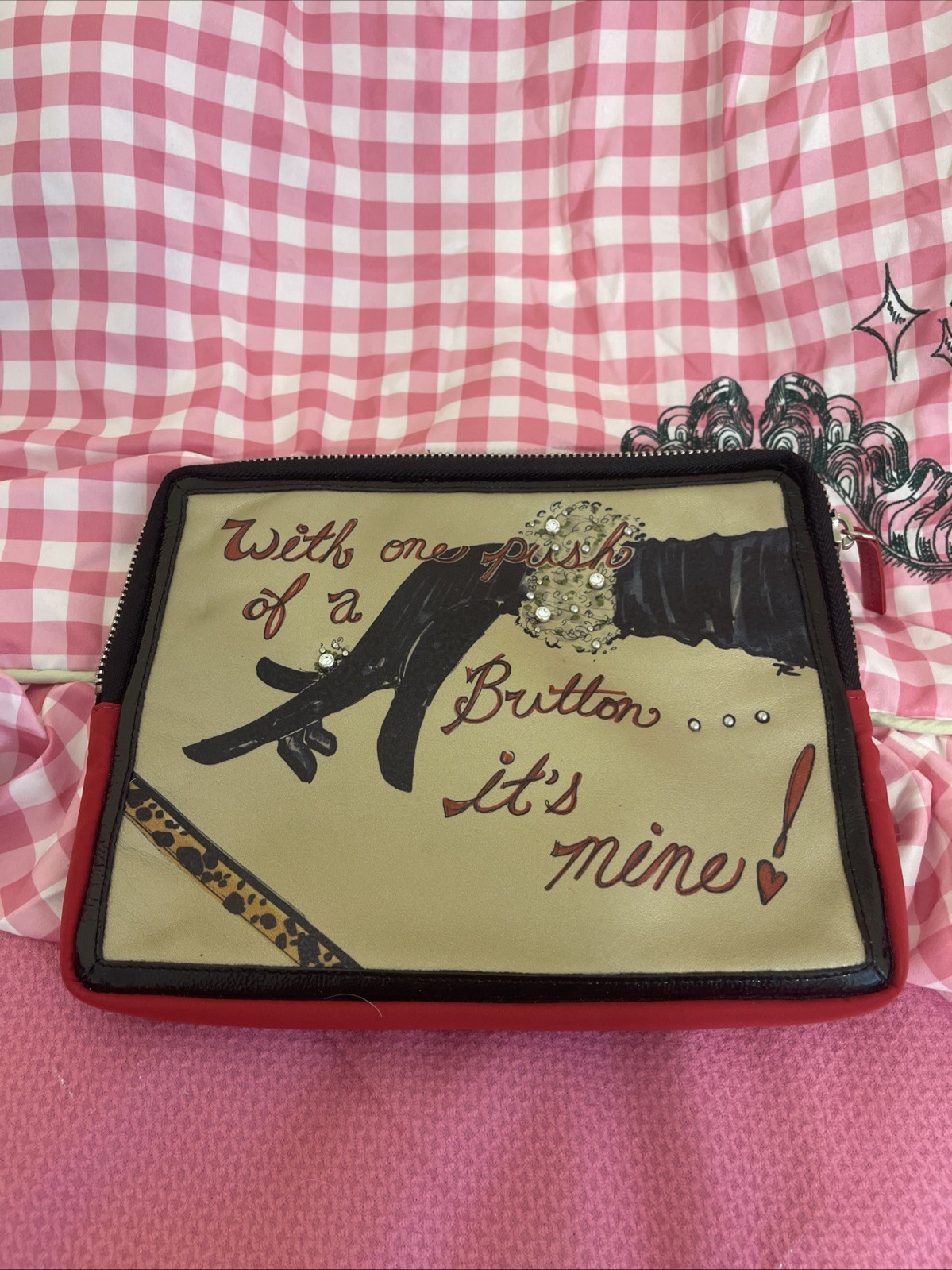 Brighton “With One Push Of A Button It’s Mine” iPad Tablet Sleeve / Pouch USA