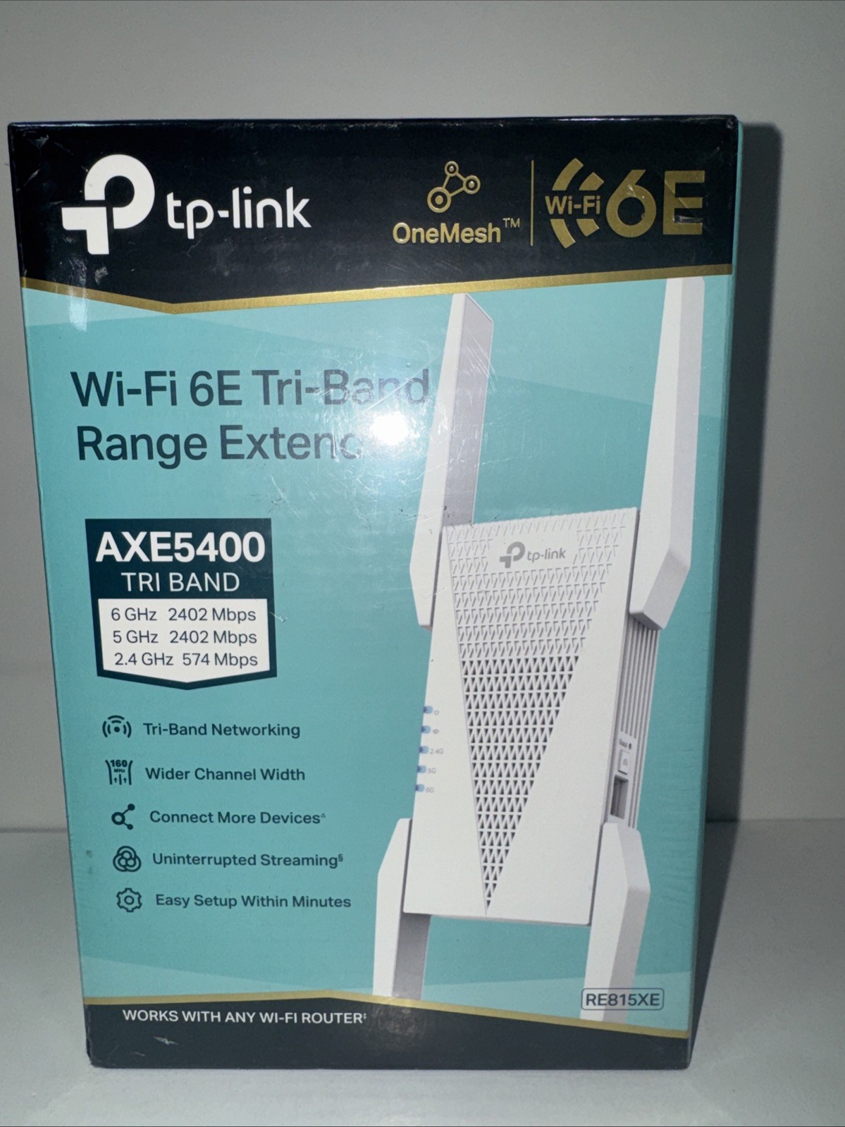 TP-Link RE815XE AXE5400 Wi‑Fi 6E Range Extender Tri-Band WiFi 6E Mesh Extender
