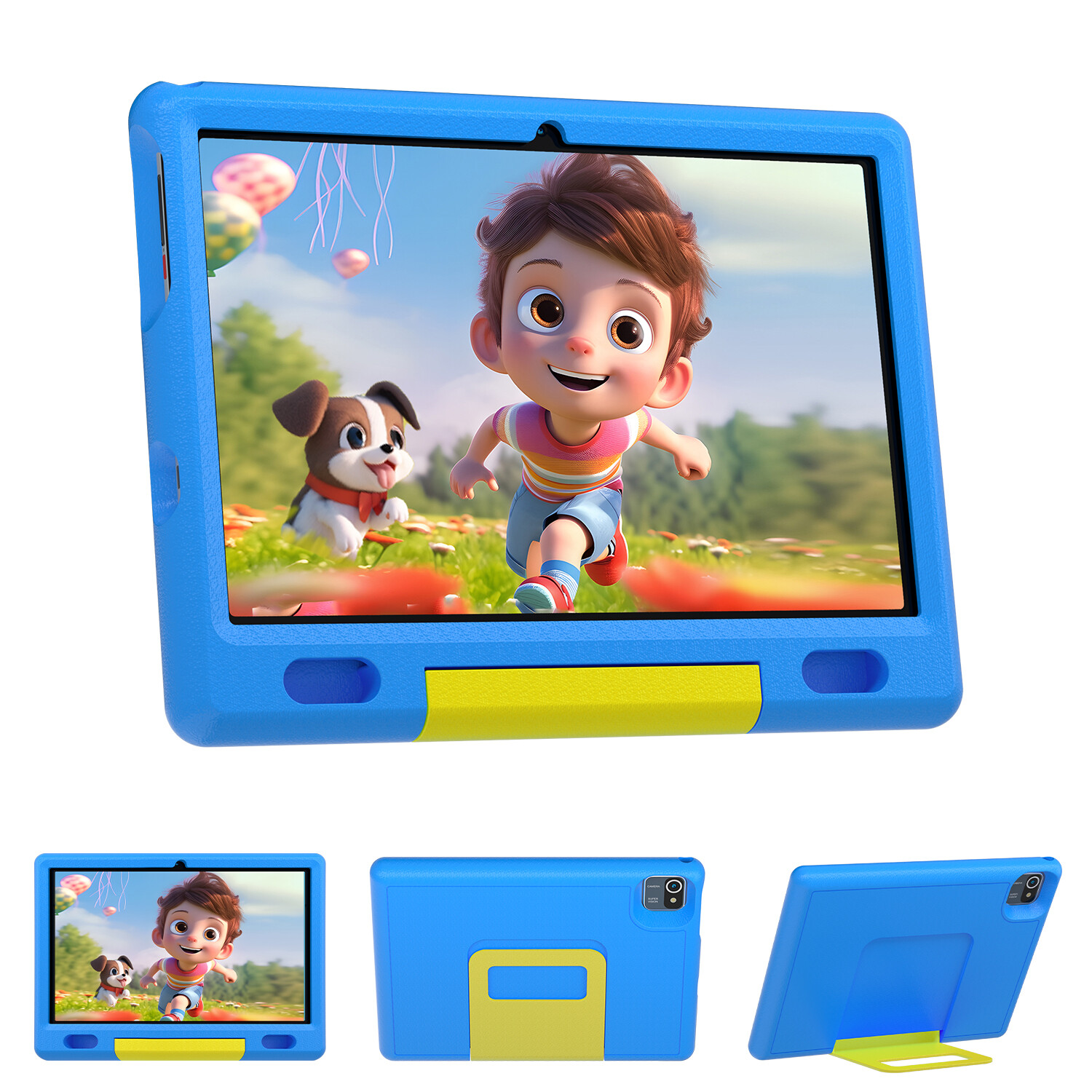 AEEZO Kids Tablet 10 inch Android 13 Tablets 6+32GB with Shockproof Blue ＆ Pink