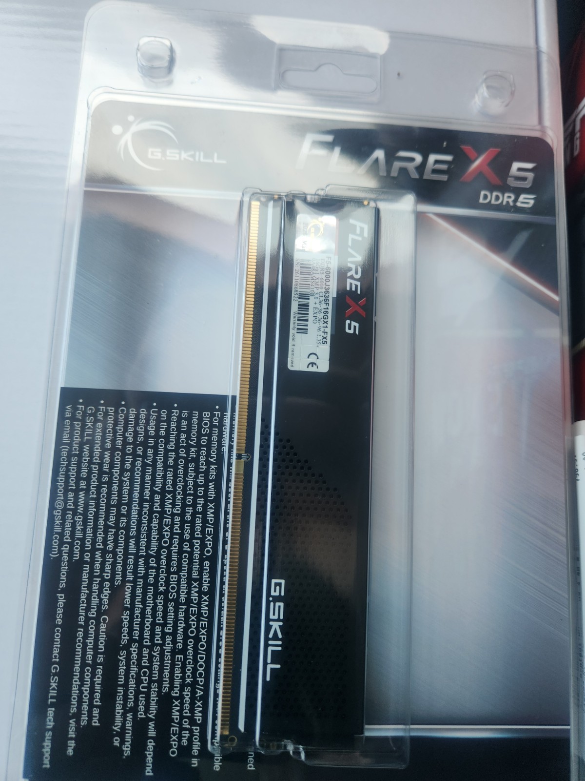 G.SKILL Flare X5 16GB 1×16 DDR5-6000 CL36