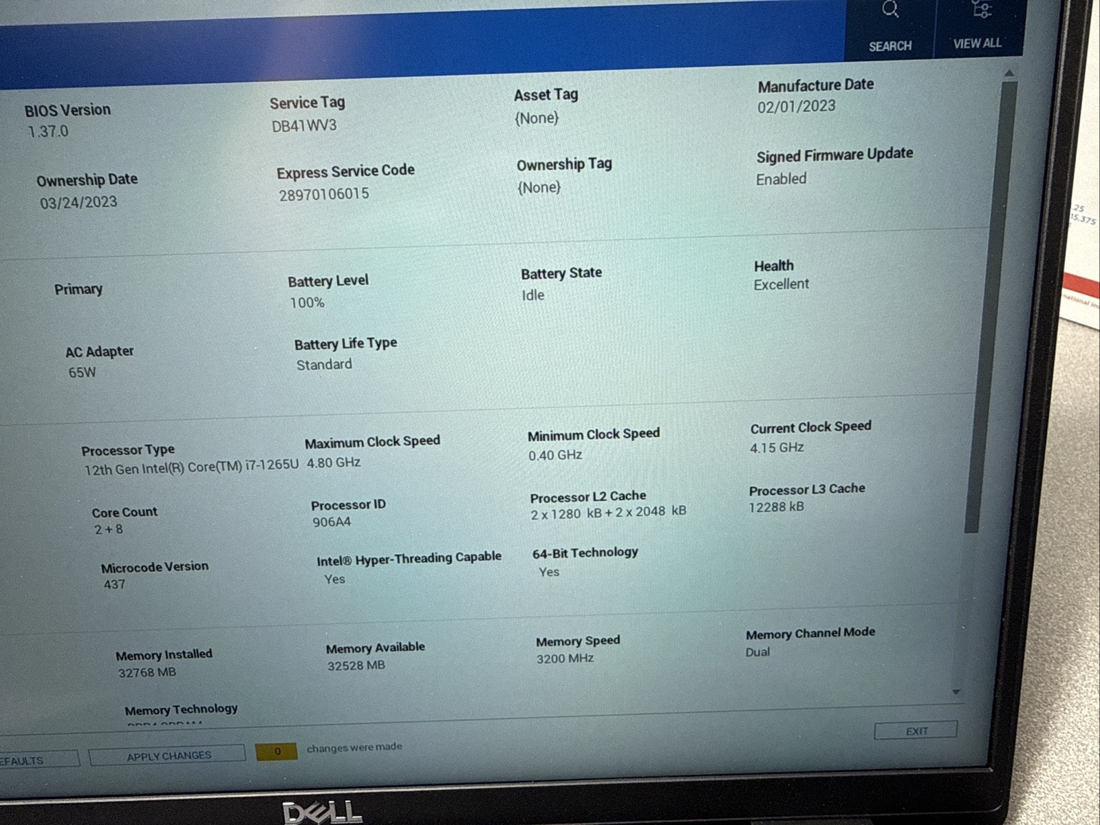 Dell Latitude 7430 i7 12th Gen 4.80GHz, 32GB RAM, 512gb Excellent Bat, #db41wv3
